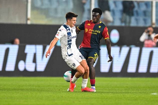 Coppa Italia, Italian Cup, 25-09-2025. Stadio Ferraris, Genova, Genoa - Empoli, in the photo: Ekhator and Ilie  Copyright: xGabrielexSiri IPAxSportx xipa-agency.netx xx IPA_65742364 IPA_Agency_IPA65742364
