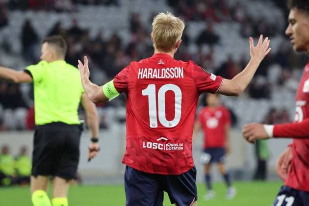 FOOTBALL : LOSC Lille vs SK Brann - UEFA Europa League - 25 09 2025 Hakon HARALDSSON (LOSC Lille) lors du match LOSC Lille vs SK Brann, UEFA Europa League phase de ligue, Decathlon Arena stade Pierre Mauroy, le 25 septembre 2025 - photo Laurent Sanson PsnewZ  Copyright: xLaurentxSANSONx xPsnewZx