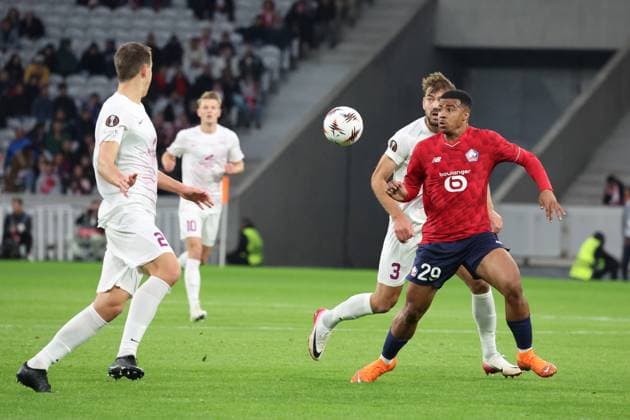 FOOTBALL : LOSC Lille vs SK Brann - UEFA Europa League - 25 09 2025 Hamza IGAMANE (LOSC Lille) lors du match LOSC Lille vs SK Brann, UEFA Europa League phase de ligue, Decathlon Arena stade Pierre Mauroy, le 25 septembre 2025 - photo Laurent Sanson PsnewZ  Copyright: xLaurentxSANSONx xPsnewZx
