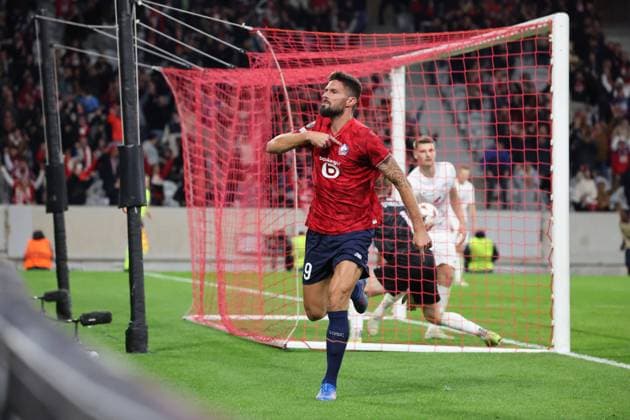 FOOTBALL : LOSC Lille vs SK Brann - UEFA Europa League - 25 09 2025 Joie de Olivier GIROUD (LOSC Lille) apres son but lors du match LOSC Lille vs SK Brann, UEFA Europa League phase de ligue, Decathlon Arena stade Pierre Mauroy, le 25 septembre 2025 - photo Laurent Sanson PsnewZ  Copyright: xLaurentxSANSONx xPsnewZx