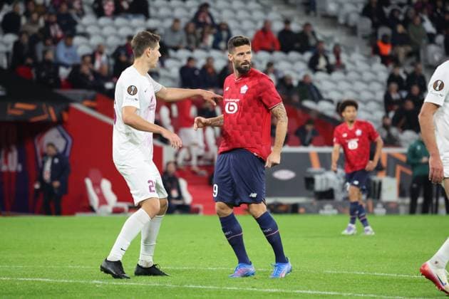 FOOTBALL : LOSC Lille vs SK Brann - UEFA Europa League - 25 09 2025 Olivier GIROUD (LOSC Lille) lors du match LOSC Lille vs SK Brann, UEFA Europa League phase de ligue, Decathlon Arena stade Pierre Mauroy, le 25 septembre 2025 - photo Laurent Sanson PsnewZ  Copyright: xLaurentxSANSONx xPsnewZx