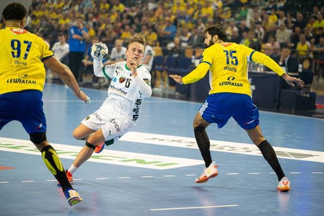KIELCE 25.09.2025 MECZ 3. KOLEJKA LIGA MISTRZOW PILKA RECZNA MEZCZYZN SEZON 2025 2026 --- MENS HANDBALL EHF CHAMPIONS LEAGUE SEASON 2025 2026 MATCH: INDUSTRIA KIELCE - FUCHSE BERLIN TOBIAS SCHJOLBER GRONDAHL FOT. MICHAL TRZPIS 400MM.PL NEWSPIX.PL --- newspix.pl 