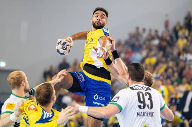 KIELCE 25.09.2025 MECZ 3. KOLEJKA LIGA MISTRZOW PILKA RECZNA MEZCZYZN SEZON 2025 2026 --- MENS HANDBALL EHF CHAMPIONS LEAGUE SEASON 2025 2026 MATCH: INDUSTRIA KIELCE - FUCHSE BERLIN HASSAN KADDAH FOT. MICHAL TRZPIS 400MM.PL NEWSPIX.PL --- newspix.pl 