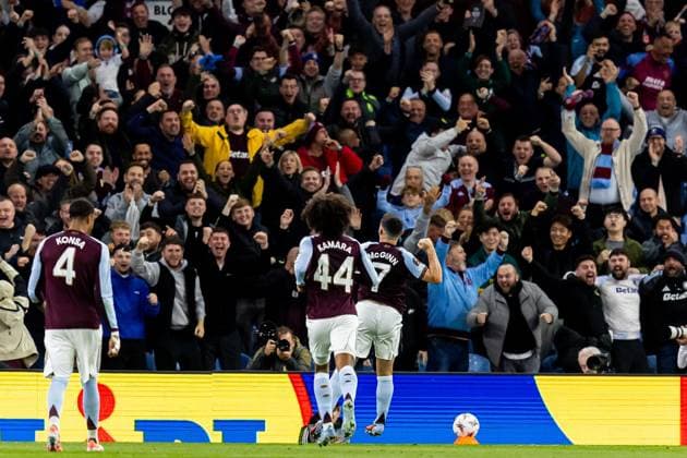 Aston Villa v Bologna Europa League 25 09 2025. GOAL scores 1-0 Aston Villa midfielder John McGinn (7) scores and celebrates during the Europa League match between Aston Villa and Bologna at Villa Park, Birmingham, England on 25 September 2025. Birmingham Villa Park West Midlands England Editorial use only , Copyright: xManjitxNarotrax PSI-22910-0013