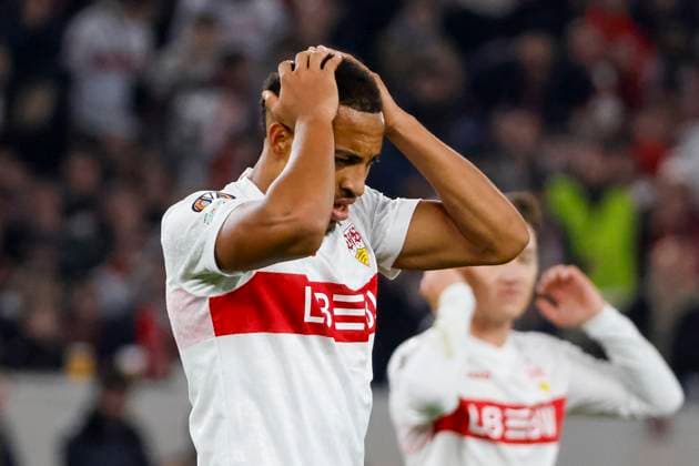 Jamie Leweling VfB Stuttgart, 18 after missed chance , Germany, Football, UEFA Europa League, Matchday 1, 2025 2026, VfB Stuttgart vs Celta Vigo, 25 09 2025, Arena Stuttgart, Stuttgart, Germany Stuttgart Arena Stuttgart Baden Württemberg Germany Copyright: xGrantxHubbsx
