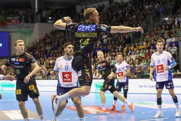 25 09 2025, xgox, Handball EHF Champions League SC Magdeburg Orlen Wisla Plock v l Omar Ingi Magnusson Magdeburg, 14 throws goal, goal scorer, scores goal, scores the goal Magdeburg