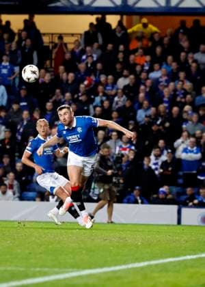 Rangers v KRC Genk UEFA Europa League John Souttar of Rangers heads the ball across goal during the UEFA Europa League match at Ibrox Stadium, Glasgow UK Newspapers OUT Copyright: xFredxPalmerx FIL-22274-0038