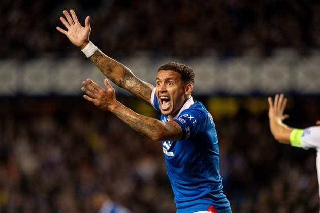 Rangers v KRC Genk Europa League 25 09 2025. James Tavernier of Rangers FC appeals for a penalty during the UEFA Europa League, Rangers FC vs KRC Genk, Ibrox Stadium, Glasgow, Scotland. 25 09 2025 Govan Ibrox Stadium Glasgow Scotland Editorial use only , Copyright: xColinxPoultneyx PSI-22901-0017