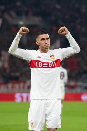 Goal to 2 0 druch Bilal El Khannouss VfB Stuttgart, 11 , cheers, goal celebration, celebrates his goal GER, VfB Stuttgart vs Celta Vigo, Football, UEFA Europa League, Men, Matchday 1, Season 2025 2026, 25 09 2025, GER, VfB Stuttgart vs Celta Vigo, Football, UEFA Europa League, Men, Matchday 1, Season 2025 2026, 25 09 2025 Stuttgart Copyright: xEibner-Pressefoto WolfgangxFrankx EP_WFK