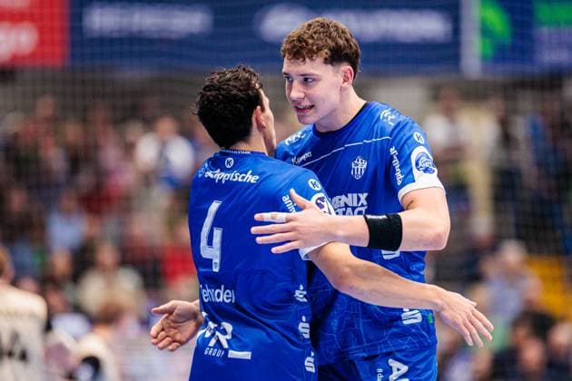 f l Samuel Zehnder TBV Lemgo Lippe, 04 , Joel Willecke TBV Lemgo Lippe, 24 GER, TBV Lemgo Lippe vs Bergischer HC, Handball, 1 Bundesliga, Matchday 6, Season 2025 2026, 25 09 2025 GER, TBV Lemgo Lippe vs Bergischer HC, Handball, 1 Bundesliga, Matchday 6, Season 2025 2026, 25 09 2025 Lemgo Copyright: xEibner-Pressefoto JanxRollingerx EP_JSK