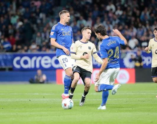 Spanish La Liga EA Sports soccer match Real Oviedo vc FC Barcelona, Barca at Carlos Tartiere stadium in Oviedo, Asturias, Spain 25 september 2025 Lucas 900 Cordon Press  900 CordonxPress LOF - Real Oviedo vs FC Barcelona