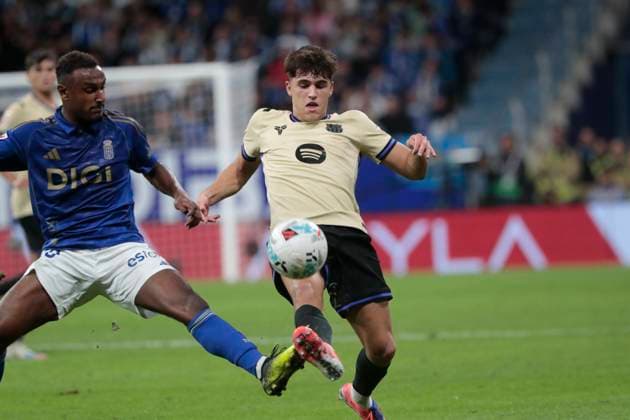 Spanish La Liga EA Sports soccer match Real Oviedo vc FC Barcelona, Barca at Carlos Tartiere stadium in Oviedo, Asturias, Spain 25 september 2025 Pau Cubarsi 900 Cordon Press  900 CordonxPress LOF - Real Oviedo vs FC Barcelona