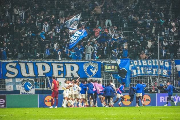 Football Austria, UEFA Europa League 2025 2026, Matchday 1 FC Red Bull Salzburg vs FC Porto Red Bull Arena Salzburg, Wals Siezenheim, Austria Goal for FC Porto by William Gomes FC Porto Goal celebration, jubilation, victory Copyright: xLukasxBierederx