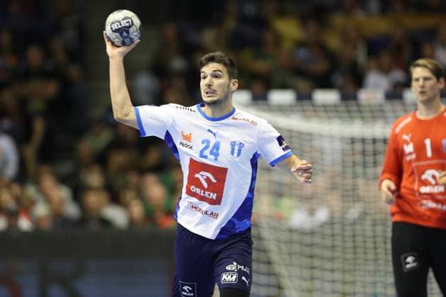 25 09 2025, xtgx, Handball, EHF Champions League, SC Magdeburg Wisla Plock v l Gergo Fazekas Plock, 24 Magdeubrg