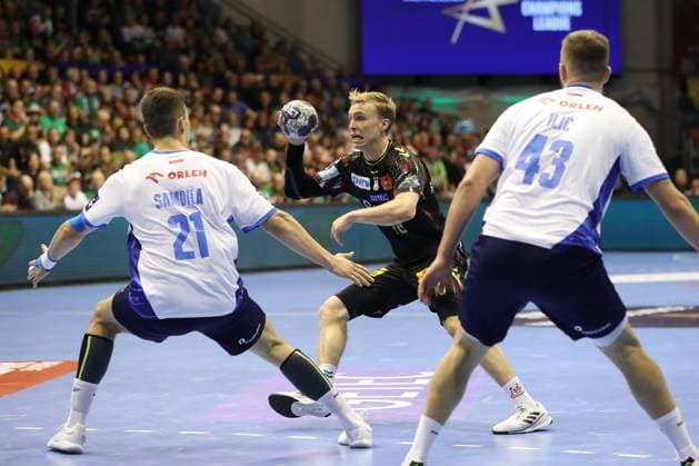 25 09 2025, xtgx, Handball, EHF Champions League, SC Magdeburg Wisla Plock v l Gisli Thorgeir Kristjansson Magdeburg, 10 Magdeubrg