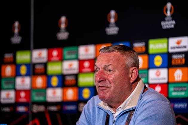 UTRECHT, NETHERLANDS - SEPTEMBER 25: FC Utrecht head coach Ron Jans attends a press conference, PK, Pressekonferenz after the UEFA Europa League 2025 26 League Phase MD1 match between FC Utrecht and Olympique Lyonnais at Stadion Galgenwaard on September 25, 2025 in Utrecht, Netherlands. (Photo by Rene Nijhuis) SPO  Copyright: xRenexNijhuis