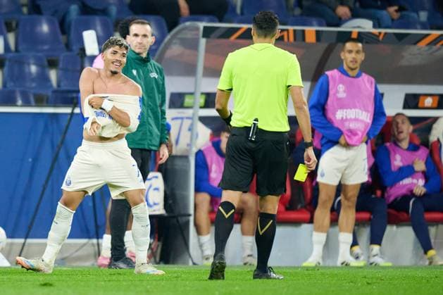 Salzburg, Austria 25 September 2025 Europa League 2025 2026 RB Salzburg vs FC Porto In the picture The goal scorer for 0 1 William Gomes FC Red Bull Arena Copyright: xFotostandx xWassmuth,xFOTOGRAFxJUERGENxxWASSMUTH,xJUERGENxWASSMUTHx