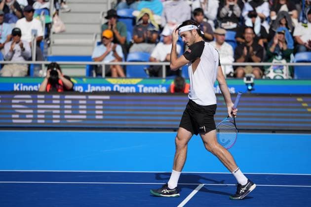 Tokyo, Japan. 25th September, 2025. Taylor Fritz of USA Beats Gabriel Diallo of canada 6-4 3-6 6-7 in Men s singles match in Tokyo at the ATP500 Kinoshita Group Japan Open Tennis Championships 2025. Noxthirdxpartyxsales  aflo_304723447