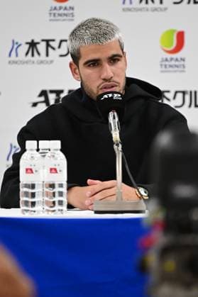 Carlos Alcaraz (ESP), SEPTEMBER 25, 2025 - Tennis : Kinoshita Group Japan Open Tennis Championships 2025 press conference, PK, Pressekonferenz at Ariake Coliseum, Tokyo, Japan. Noxthirdxpartyxsales  aflo_304735829