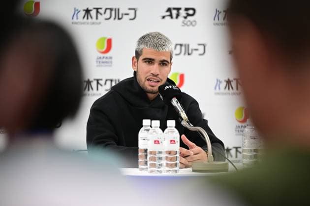Carlos Alcaraz (ESP), SEPTEMBER 25, 2025 - Tennis : Kinoshita Group Japan Open Tennis Championships 2025 press conference, PK, Pressekonferenz at Ariake Coliseum, Tokyo, Japan. Noxthirdxpartyxsales  aflo_304735831