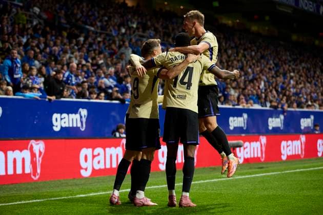 Real Oviedo v FC Barcelona, Barca - LaLiga EA Sports Robert Lewandowski of FC Barcelona celebrates after scoring the team s second goal during the LaLiga EA Sports match between Real Oviedo and FC Barcelona at Carlos Tartiere on September 25, 2025, in Oviedo, Spain. Oviedo Carlos Tartiere Asturias Spain RL_ROVvFCB_000219 Copyright: xRicardoxLarreinax