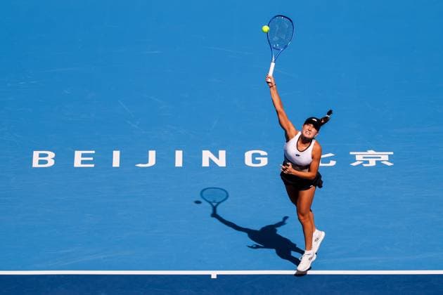 BEIJING, CHINA - SEPTEMBER 26: Kamilla Rakhimova of Russia returns a shot in the Women s Singles Round of 64 match against Coco Gauff of the United States on day 5 of the 2025 China Open at National Tennis Center on September 26, 2025 in Beijing, China.  Copyright: xVCGx 111593310276
