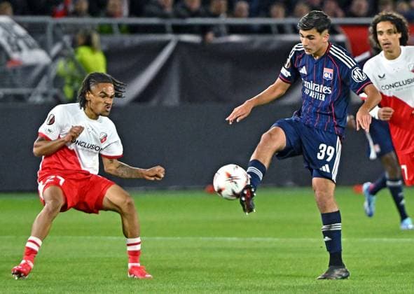 Match Europa League Utrecht - OL PHOTOPQR LE PROGRES Stéphane GUIOCHON - 25 09 2025 - Match Europa League Utrecht - OL -Au Pays Pays à Utrecht match de l Europa League saison 2025-2026 Utrecht - OL ici Mathys De Carvalho France  Copyright: xPHOTOPQR LExPROGRES MAXPPPxStéphanexGUIOCHONx 20250926LPL8326 20250926LPL8326