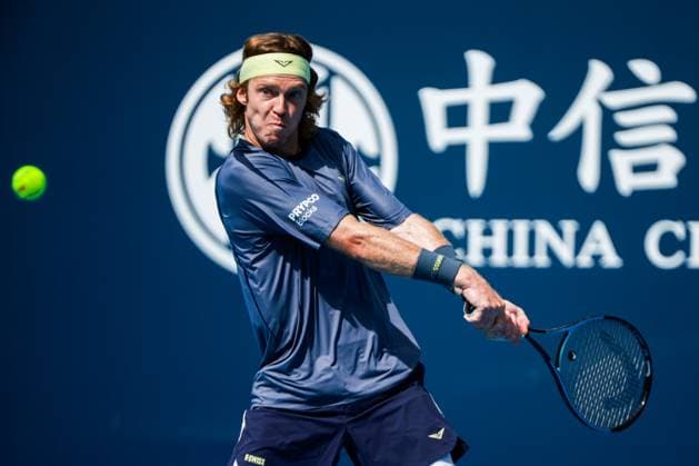 BEIJING, CHINA - SEPTEMBER 26: Andrey Rublev returns a shot in the Men s Singles Round of 32 match against Flavio Cobolli of Italy on day 5 of the 2025 China Open at National Tennis Center on September 26, 2025 in Beijing, China.  Copyright: xVCGx 111593311738