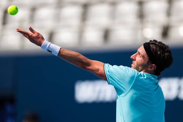 BEIJING, CHINA - SEPTEMBER 26: Arthur Rinderknech of France returns a shot in the Men s Singles Round of 32 match against David Goffin of Belgium on day 5 of the 2025 China Open at National Tennis Center on September 26, 2025 in Beijing, China.  Copyright: xVCGx 111593316938