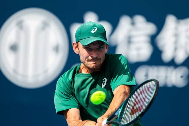 BEIJING, CHINA - SEPTEMBER 26: David Goffin of Belgium returns a shot in the Men s Singles Round of 32 match against Arthur Rinderknech of France on day 5 of the 2025 China Open at National Tennis Center on September 26, 2025 in Beijing, China.  Copyright: xVCGx 111593316848