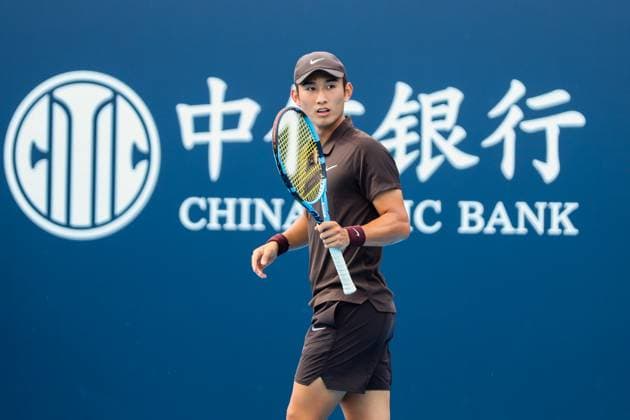 BEIJING, CHINA - SEPTEMBER 26: Shang Juncheng of China reacts in the Men s Singles Round of 32 match against Arthur Cazaux of France on day 5 of the 2025 China Open at National Tennis Center on September 26, 2025 in Beijing, China.  Copyright: xVCGx 111593326610
