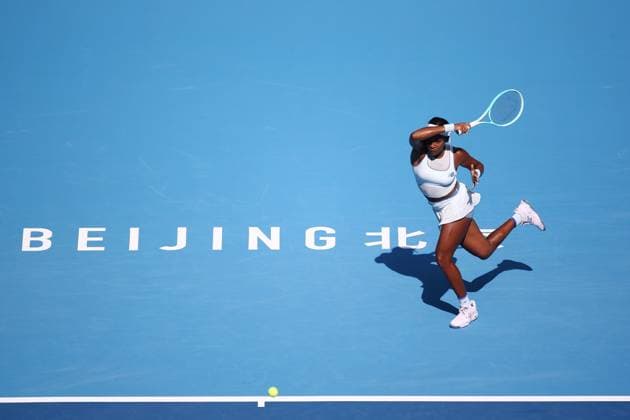 BEIJING, CHINA - SEPTEMBER 26: Coco Gauff of the United States competes in the Women s Singles Round of 64 match against Kamilla Rakhimova of Russia on day 5 of the 2025 China Open at National Tennis Center on September 26, 2025 in Beijing, China.  Copyright: xVCGx 111593317479