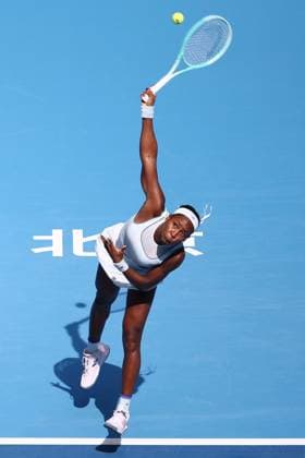 BEIJING, CHINA - SEPTEMBER 26: Coco Gauff of the United States competes in the Women s Singles Round of 64 match against Kamilla Rakhimova of Russia on day 5 of the 2025 China Open at National Tennis Center on September 26, 2025 in Beijing, China.  Copyright: xVCGx 111593317475