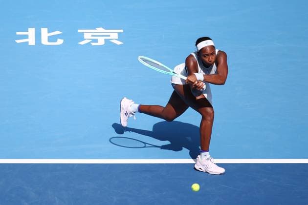 BEIJING, CHINA - SEPTEMBER 26: Coco Gauff of the United States competes in the Women s Singles Round of 64 match against Kamilla Rakhimova of Russia on day 5 of the 2025 China Open at National Tennis Center on September 26, 2025 in Beijing, China.  Copyright: xVCGx 111593317476
