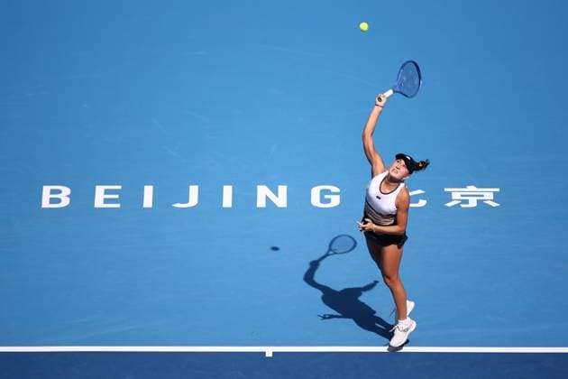 BEIJING, CHINA - SEPTEMBER 26: Kamilla Rakhimova of Russia competes in the Women s Singles Round of 64 match against Coco Gauff of the United States on day 5 of the 2025 China Open at National Tennis Center on September 26, 2025 in Beijing, China.  Copyright: xVCGx 111593317469