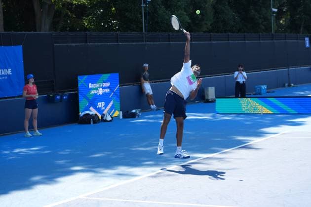 India s Rohan Bopanna and partner japan s Takeru Yuzuki???????? during the practise session ahead of their 2nd round match in Men s Doubles in Japan open tennis tournament ATP500 2025 at Ariake Tennis stadium in Tokyo, Japan on September 26, 2025  Copyright: xRanjithxKumar IPAxSportx xipa-agency.netx xx IPA_65760981 IPA_Agency_IPA65760981