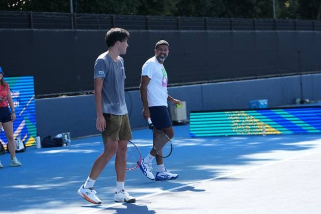 India s Rohan Bopanna and partner japan s Takeru Yuzuki???????? during the practise session ahead of their 2nd round match in Men s Doubles in Japan open tennis tournament ATP500 2025 at Ariake Tennis stadium in Tokyo, Japan on September 26, 2025  Copyright: xRanjithxKumar IPAxSportx xipa-agency.netx xx IPA_65761022 IPA_Agency_IPA65761022