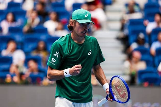 BEIJING, CHINA - SEPTEMBER 26: Alex De Minaur of Australia reacts in the Men s Singles Round of 32 match against Yunchaokete Bu of China on day 5 of the 2025 China Open at National Tennis Center on September 26, 2025 in Beijing, China.  Copyright: xVCGx 111593329675
