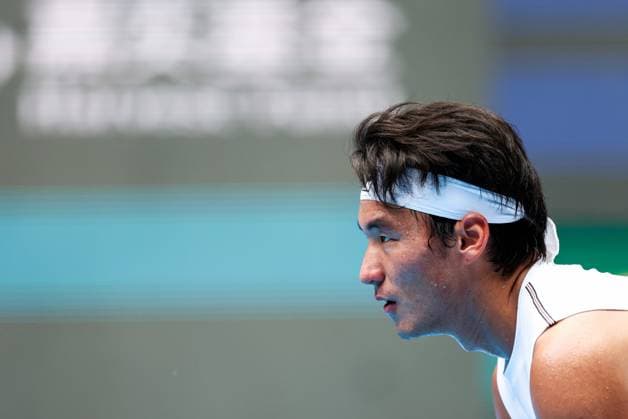 BEIJING, CHINA - SEPTEMBER 26: Yunchaokete Bu of China reacts in the Men s Singles Round of 32 match against Alex De Minaur of Australia on day 5 of the 2025 China Open at National Tennis Center on September 26, 2025 in Beijing, China.  Copyright: xVCGx 111593329601