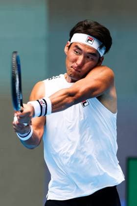 BEIJING, CHINA - SEPTEMBER 26: Yunchaokete Bu of China competes in the Men s Singles Round of 32 match against Alex De Minaur of Australia on day 5 of the 2025 China Open at National Tennis Center on September 26, 2025 in Beijing, China.  Copyright: xVCGx 111593322373