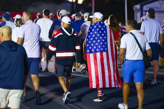 Fans make their way through security onto the course 2025 Ryder Cup, Day One, Morning Foursomes, Golf, Bethpage Black Golf Course, New York, USA - 26 Sep 2025New York Bethpage Black Golf Course New York (NY) United States of America EDITORIAL USE ONLY No use with unauthorised audio, video, data, fixture lists, club league logos or live services. Online in-match use limited to 120 images, no video emulation. No use in betting, games or single club league player publications. Copyright: xJamesxMarsh Shutterstockx 15500199j