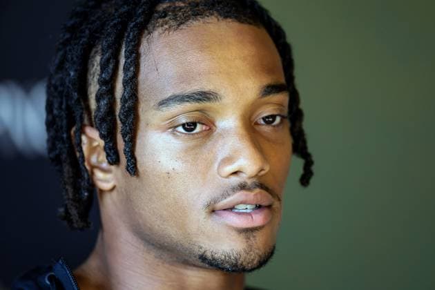 Pittsburgh Steelers press conference, PK, Pressekonferenz Carton House, Kildare 26 9 2025 Calvin Austin III Calvin Austin III 26 9 2025  Copyright: x INPHO LaszloxGeczox LG_001183