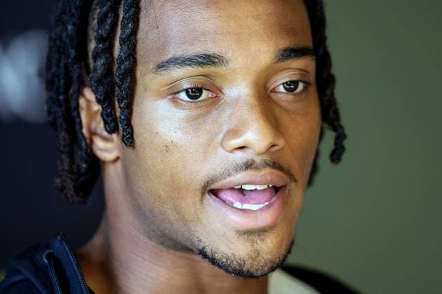 Pittsburgh Steelers press conference, PK, Pressekonferenz Carton House, Kildare 26 9 2025 Calvin Austin III Calvin Austin III 26 9 2025  Copyright: x INPHO LaszloxGeczox LG_001231