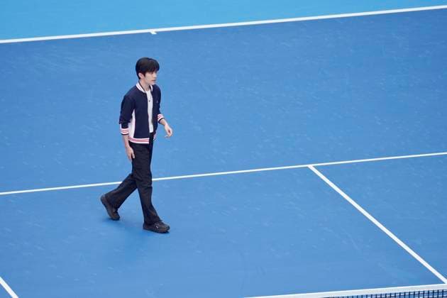 BEIJING, CHINA - SEPTEMBER 26: Singer actor Jackson Yee (aka Yi Yangqianxi) is seen during the Men s Singles Round of 32 match between Alex De Minaur of Australia and Yunchaokete Bu of China on day 5 of the 2025 China Open at National Tennis Center on September 26, 2025 in Beijing, China.  Copyright: xVCGx 111593317705