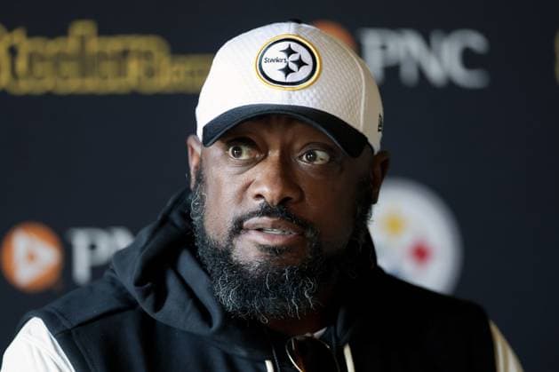 Pittsburgh Steelers press conference, PK, Pressekonferenz Carton House, Kildare 26 9 2025 Head Coach Mike Tomlin Mike Tomlin 26 9 2025  Copyright: x INPHO LaszloxGeczox LG_001442