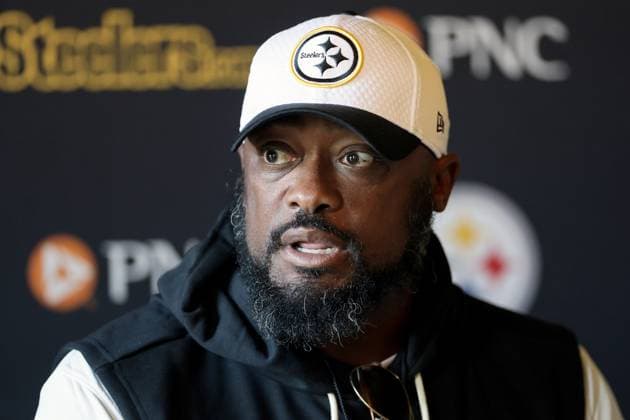 Pittsburgh Steelers press conference, PK, Pressekonferenz Carton House, Kildare 26 9 2025 Head Coach Mike Tomlin Mike Tomlin 26 9 2025  Copyright: x INPHO LaszloxGeczox LG_001535