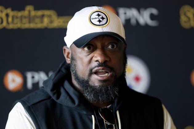 Pittsburgh Steelers press conference, PK, Pressekonferenz Carton House, Kildare 26 9 2025 Head Coach Mike Tomlin Mike Tomlin 26 9 2025  Copyright: x INPHO LaszloxGeczox LG_001562