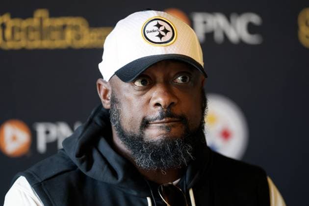 Pittsburgh Steelers press conference, PK, Pressekonferenz Carton House, Kildare 26 9 2025 Head Coach Mike Tomlin Mike Tomlin 26 9 2025  Copyright: x INPHO LaszloxGeczox LG_001570