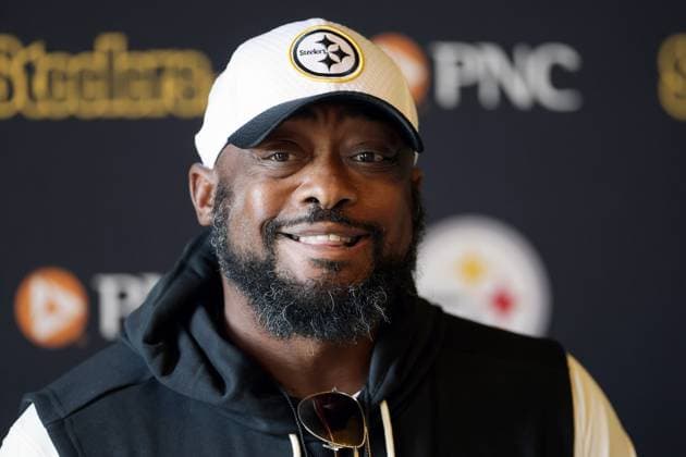Pittsburgh Steelers press conference, PK, Pressekonferenz Carton House, Kildare 26 9 2025 Head Coach Mike Tomlin Mike Tomlin 26 9 2025  Copyright: x INPHO LaszloxGeczox LG_001775