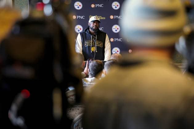 Pittsburgh Steelers press conference, PK, Pressekonferenz Carton House, Kildare 26 9 2025 Head Coach Mike Tomlin Mike Tomlin 26 9 2025  Copyright: x INPHO LaszloxGeczox LG_001928